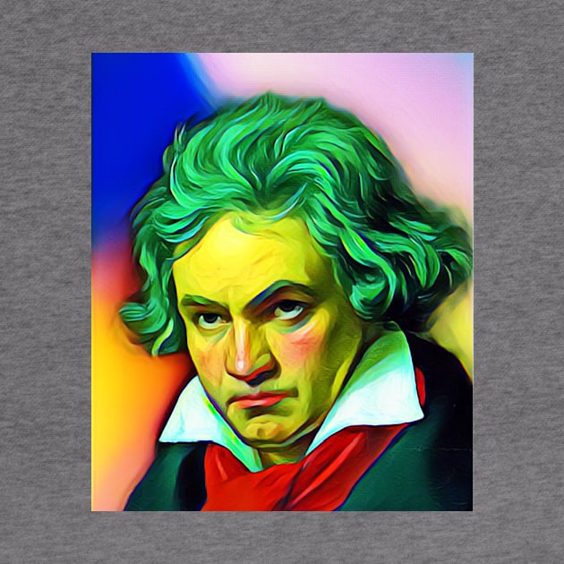 Ludwig van Beethoven Colourful Portrait | Ludwig van Beethoven Artwork 6 by JustLit